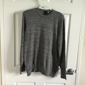 H&M Slim fit sweater in fine Coton 100% knit gray  size L